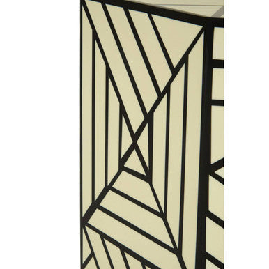 Hassa Ivory and Black Octagonal Stool and Side Table