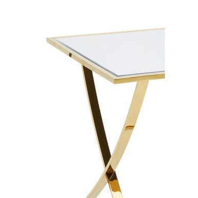 Gold Square Side Table with Stainless Steel Frame | Reena