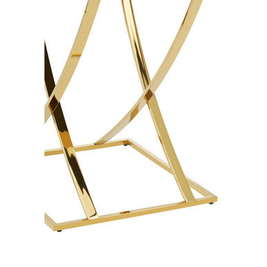 Gold Square Side Table with Stainless Steel Frame | Reena