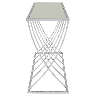 Silver Console Table with Mirrored Top | Reena