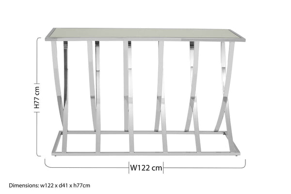 Silver Console Table with Mirrored Top | Reena