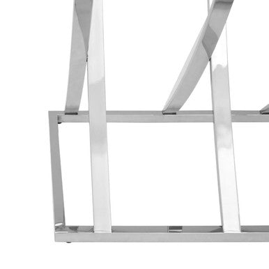 Silver Console Table with Mirrored Top | Reena