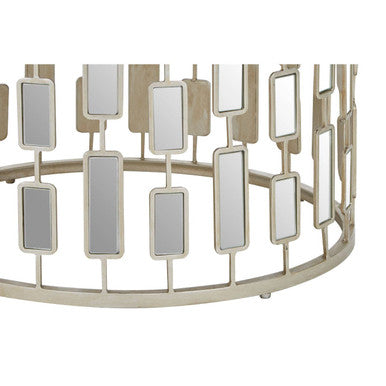 Raina Champagne Finish Mirrored Glass Top Side Table