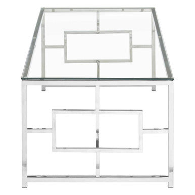 Allure Silver Finish Rectangular Coffee Table