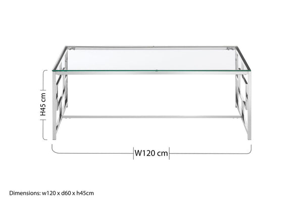 Allure Silver Finish Rectangular Coffee Table