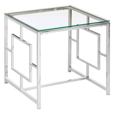 Allure Silver Finish Square Side Table