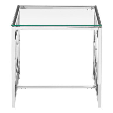 Allure Silver Finish Square Side Table