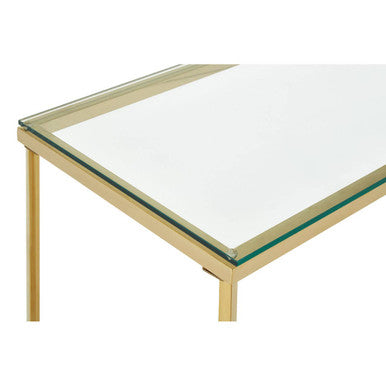 Cross Design Console Table with Clear Tempered Glass Top | Allure