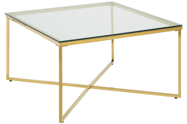 Allure Gold Finish Square Coffee Table