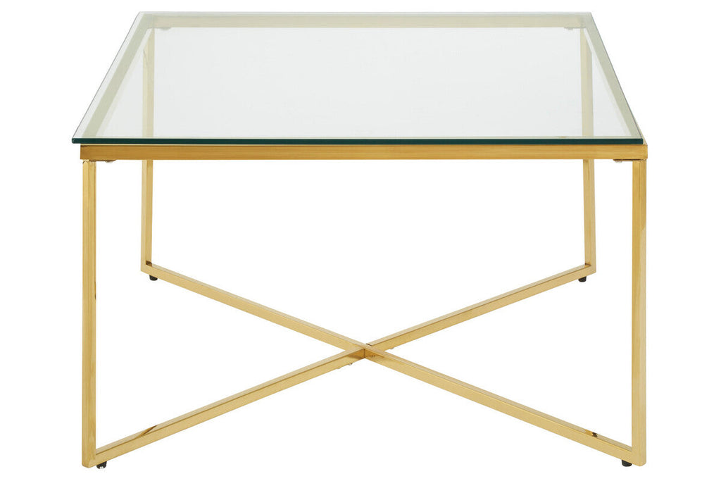 Allure Gold Finish Square Coffee Table