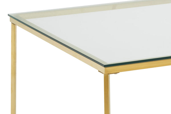 Allure Gold Finish Square Coffee Table