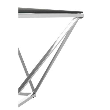 Silver Twist Design Large Coffee Table with Tempered Glass Top | Allure