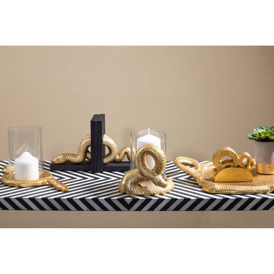 Boho Black and White Bone Inlay Acacia Wood Console Table