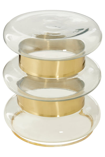 Margot Clear Glass and Gold Finish Side Table