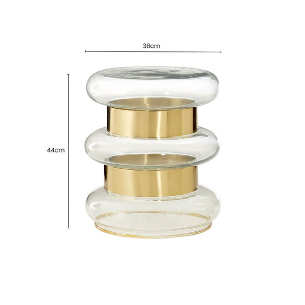 Margot Clear Glass and Gold Finish Side Table