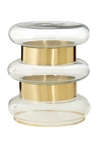 Margot Clear Glass and Gold Finish Side Table