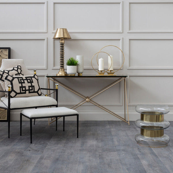 Margot Clear Glass and Gold Finish Side Table