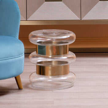 Margot Clear Glass and Gold Finish Side Table