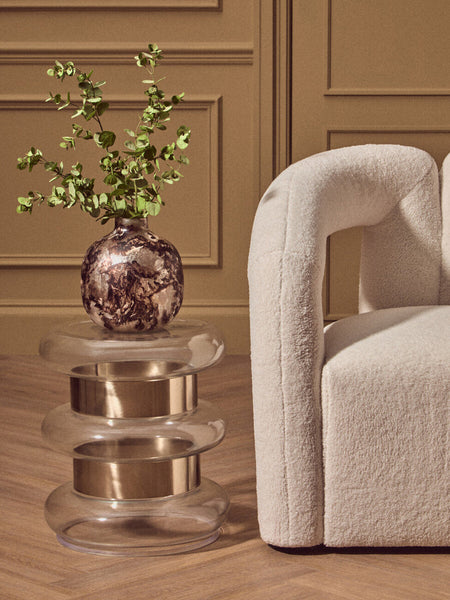 Margot Clear Glass and Gold Finish Side Table
