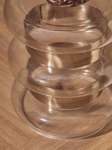 Margot Clear Glass and Gold Finish Side Table