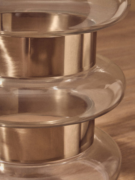 Margot Clear Glass and Gold Finish Side Table