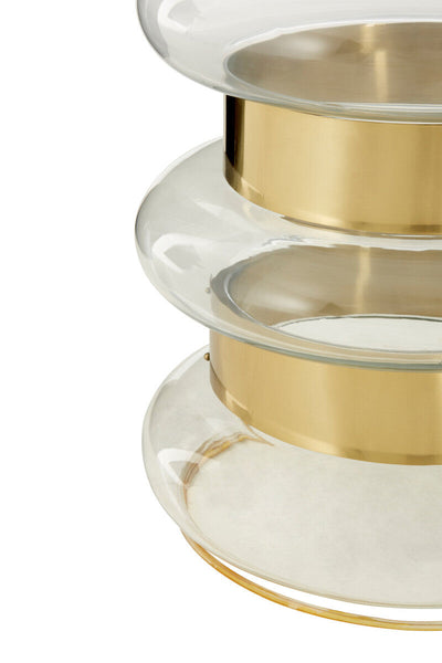 Margot Clear Glass and Gold Finish Side Table