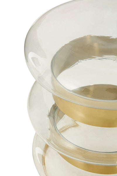 Margot Clear Glass and Gold Finish Side Table