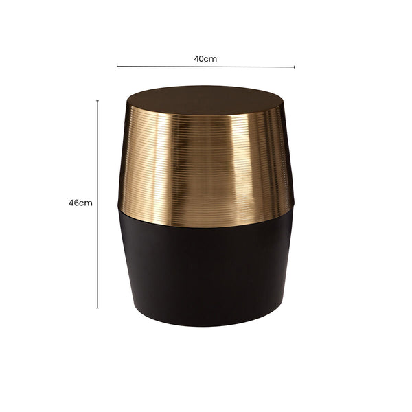 Margot Black and Copper Finish Drum Side Table