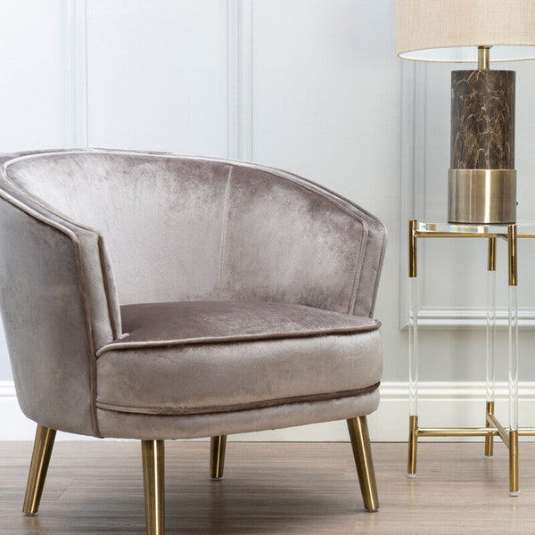 Miley Gold Finish and Acrylic Round Side Table