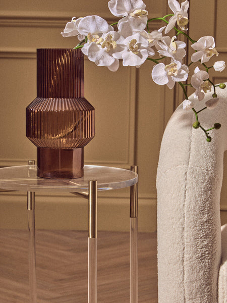 Miley Gold Finish and Acrylic Round Side Table