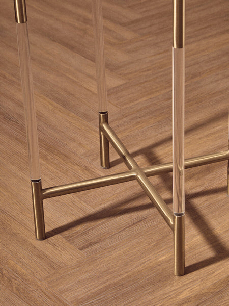 Miley Gold Finish and Acrylic Round Side Table