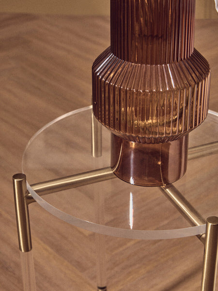 Miley Gold Finish and Acrylic Round Side Table