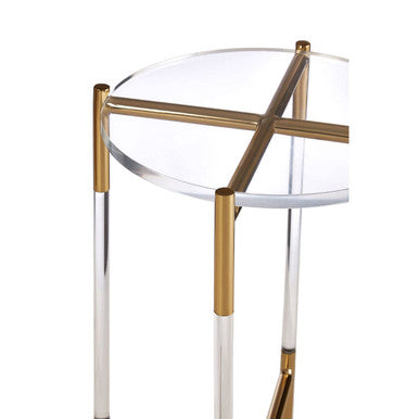 Miley Gold Finish and Acrylic Round Side Table