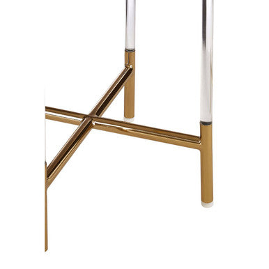 Miley Gold Finish and Acrylic Round Side Table
