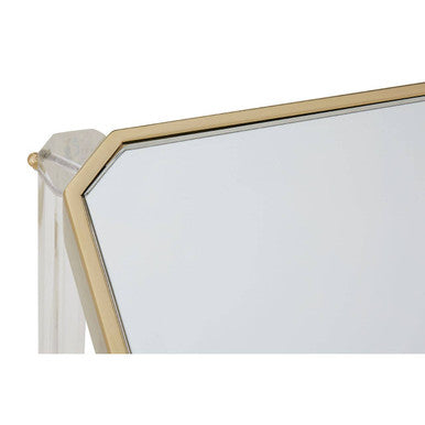Miley Gold Finish and Acrylic Side Table with Mirrored Top