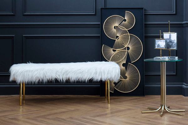 Miley Gold Finish Side Table with Clear Glass Top