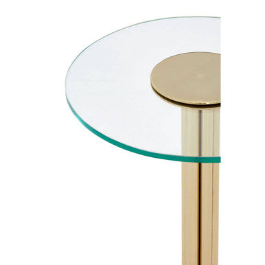 Miley Gold Finish Side Table with Clear Glass Top
