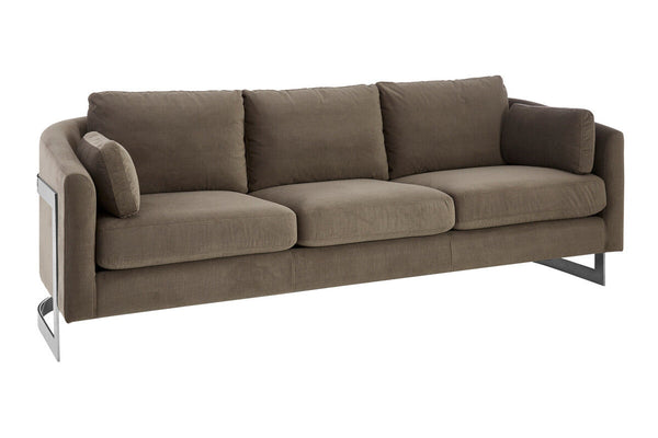 Freda Dark Grey Cotton Velvet 3 Seat Sofa