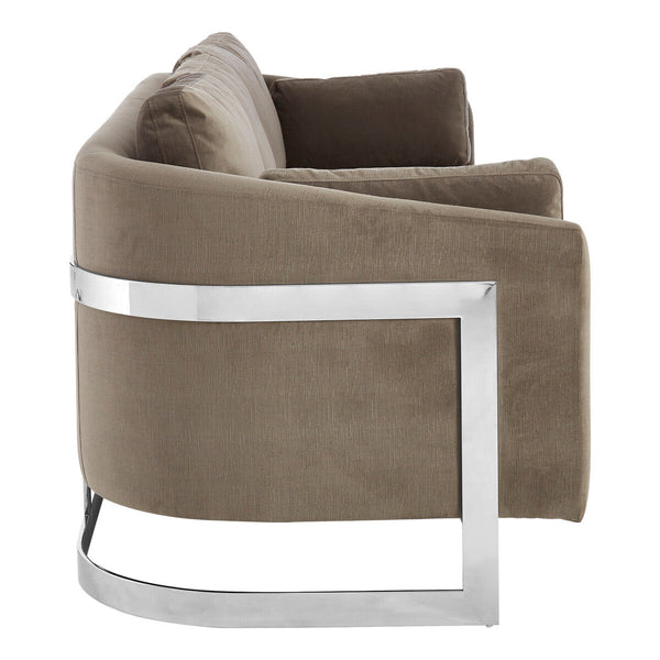 Freda Dark Grey Cotton Velvet 3 Seat Sofa