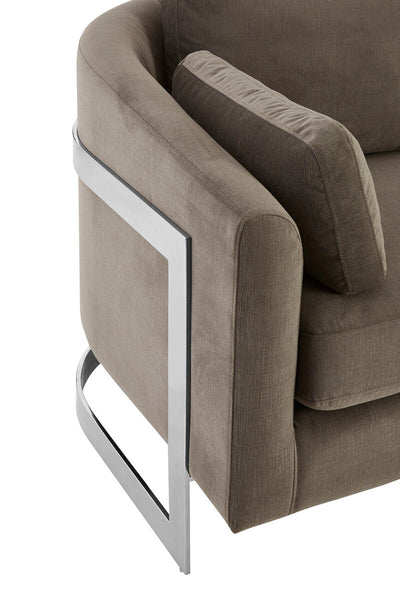 Freda Dark Grey Cotton Velvet 3 Seat Sofa