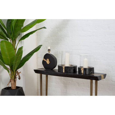 Asamra Black Acacia Wood Console Table