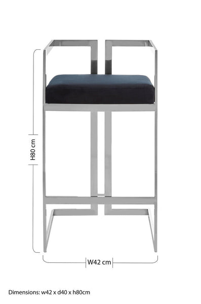 Azalea Bar Stool With Silver Frame