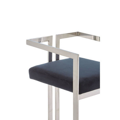 Azalea Bar Stool With Silver Frame