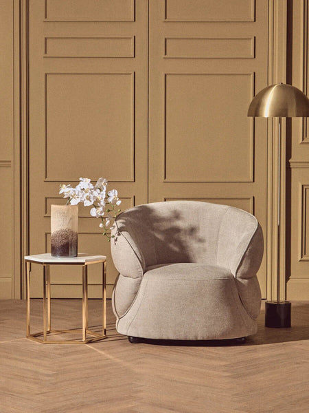 Templar White Marble Hexagonal Side Table