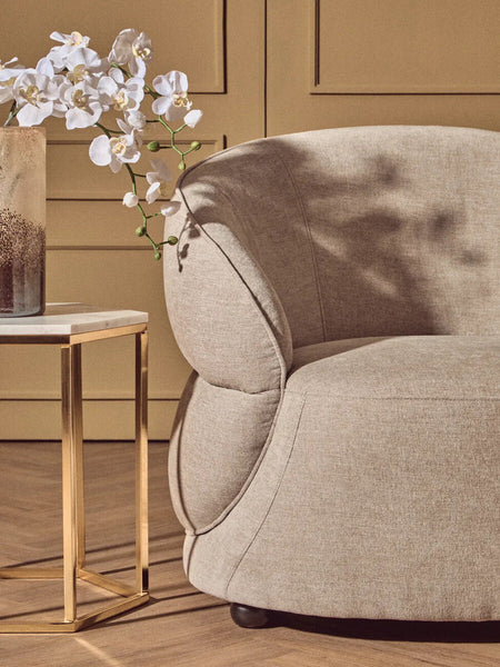 Templar White Marble Hexagonal Side Table