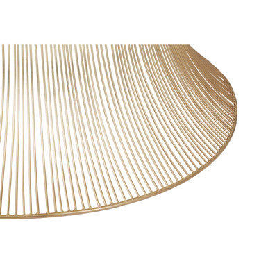 Gold Wooden Top Coffee Table with Metallic Hourglass Frame | Templar