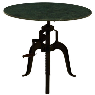 Vasco Green Marble and Black Metal Bar Table