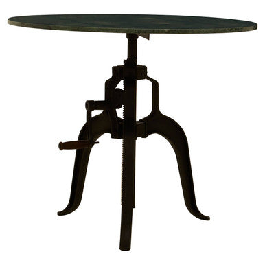 Vasco Green Marble and Black Metal Bar Table