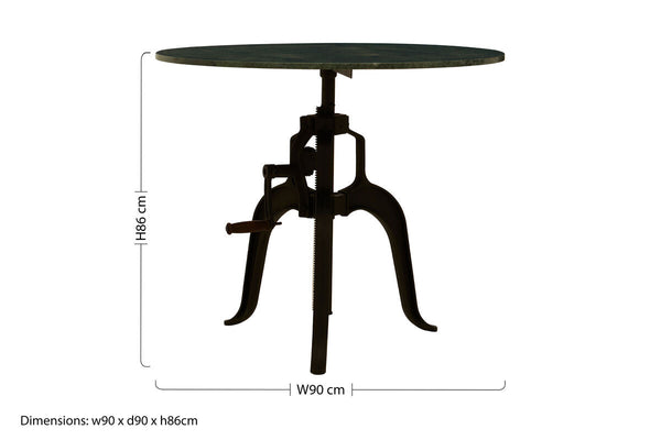 Vasco Green Marble and Black Metal Bar Table