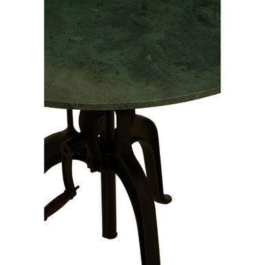 Vasco Green Marble and Black Metal Bar Table